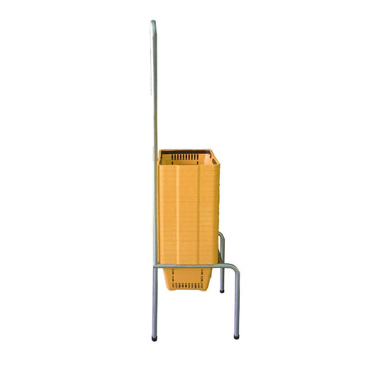 Kit - Suporte Para Cestos de Compras Simples + 20 Cestos D100 Amarelo
