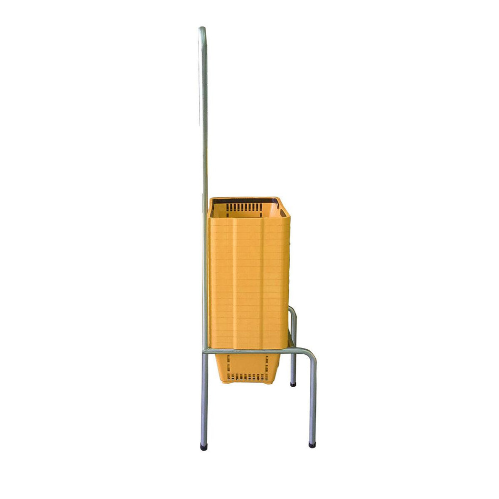 Kit - Suporte Para Cestos de Compras Simples + 20 Cestos D100 Amarelo