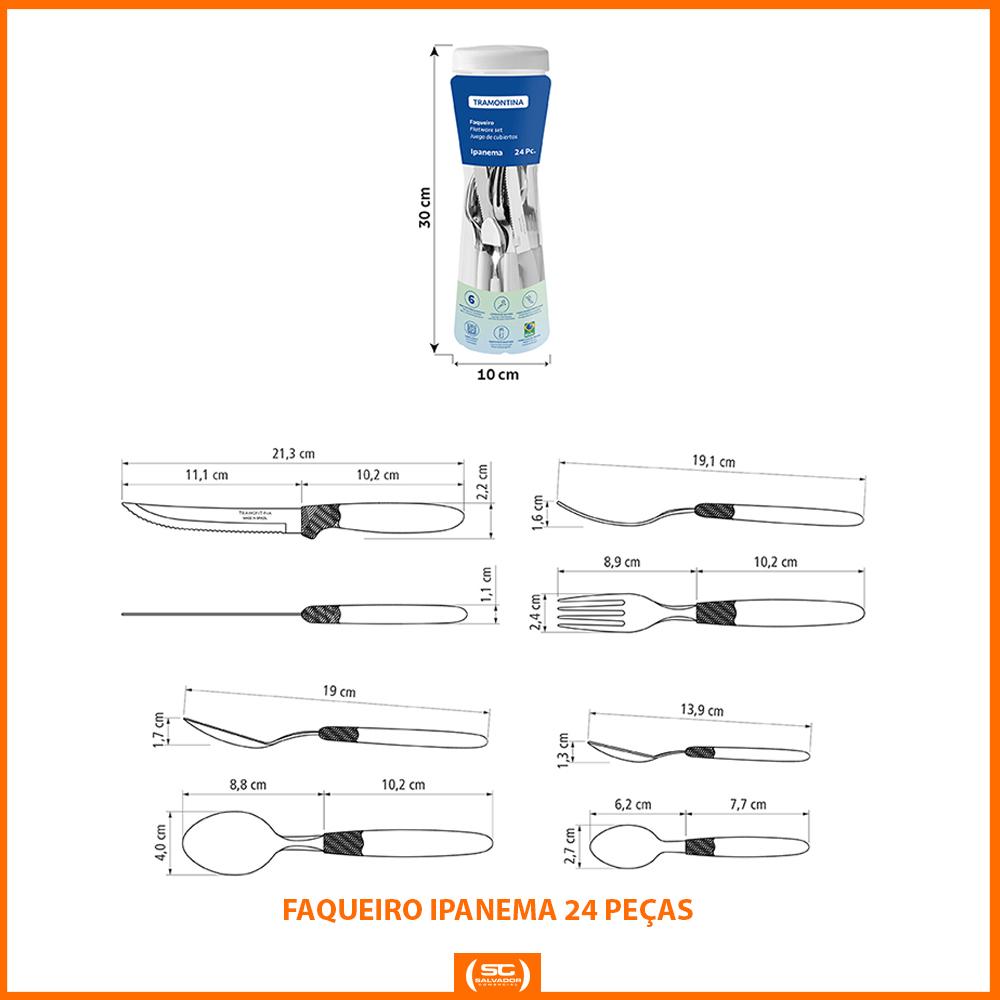 Caçarola Turim Alumínio Chumbo Antiaderente 2,8L + Faqueiro Ipanema Branco 24pc + Wok Loreto 3,6L