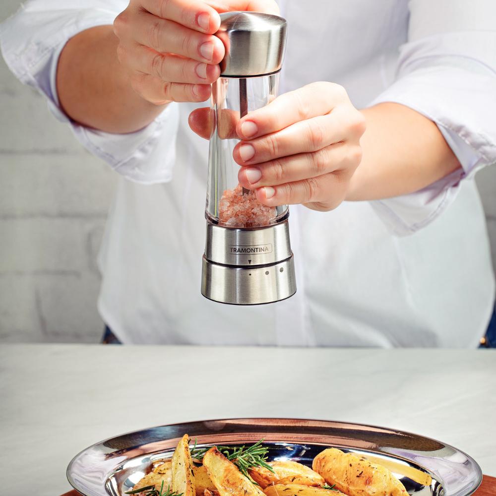 Moedor de Sal ou Pimenta em Aço Inox e Acrílico Com Moinho em Cerâmica - Tramontina 61654100
