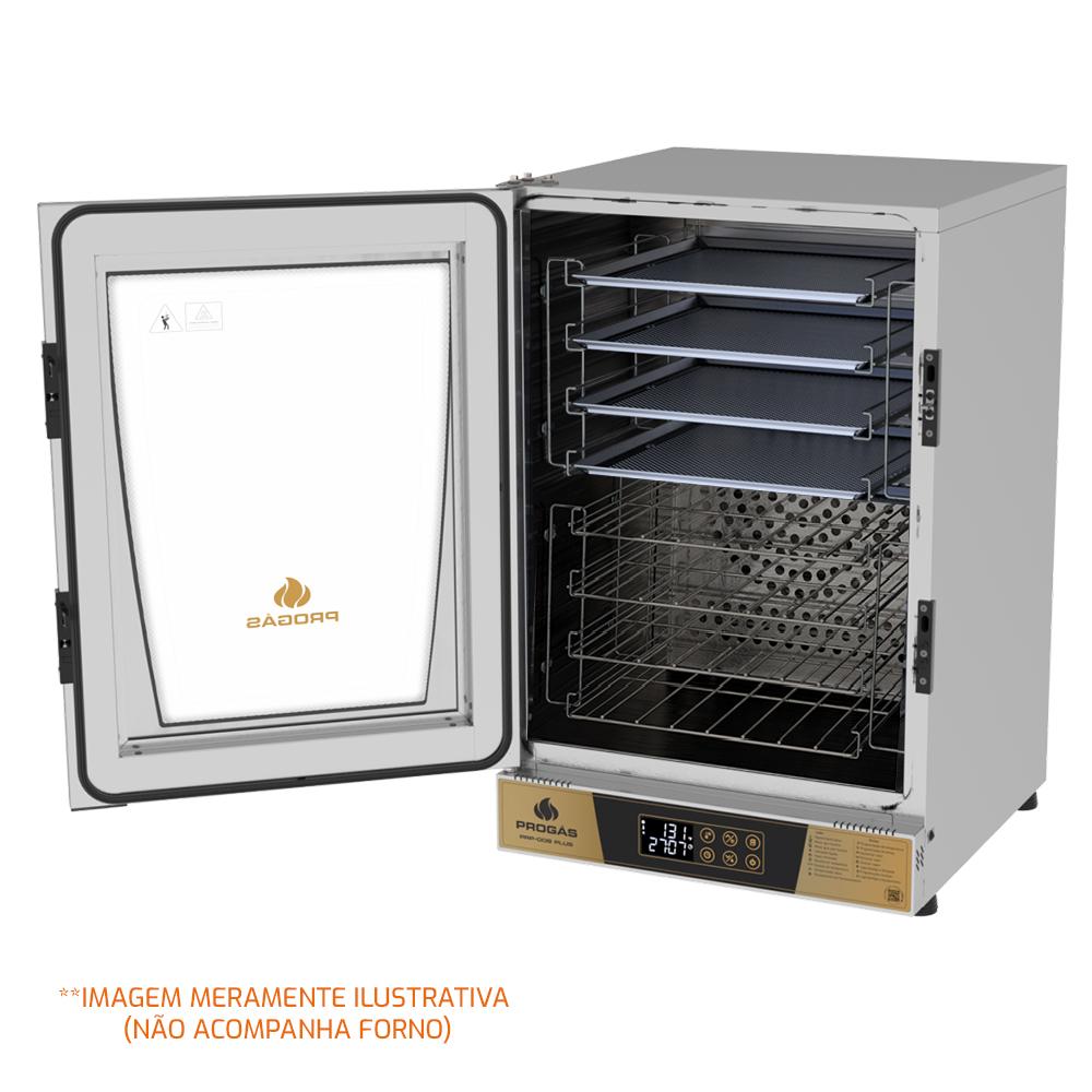 Kit 4 Grades Cromadas 35x35 + 4 Assadeiras Perfuradas Alumínio 35x35 Fornos PRP-004/008 - Progás