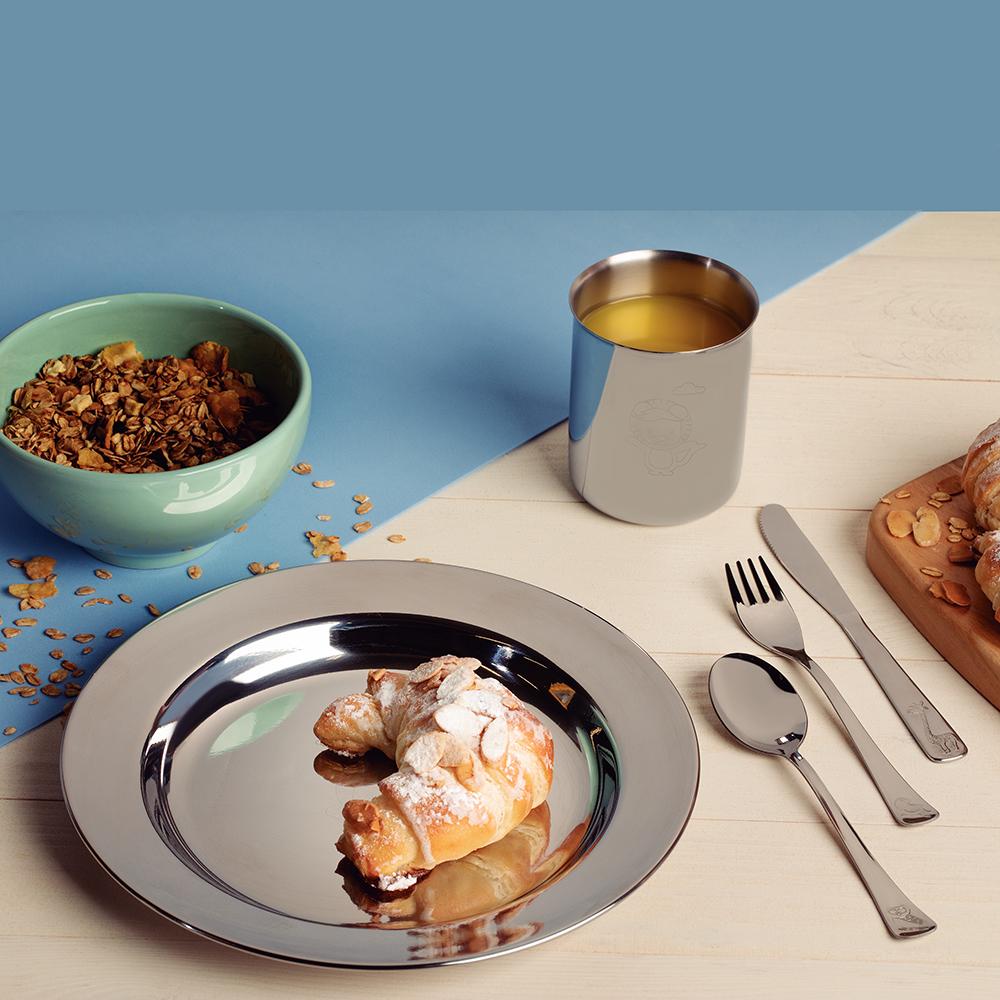 Kit Infantil Seguro Para Refeição Lembrança em Aço Inox Brilho 5 Peças - Tramontina 64250755