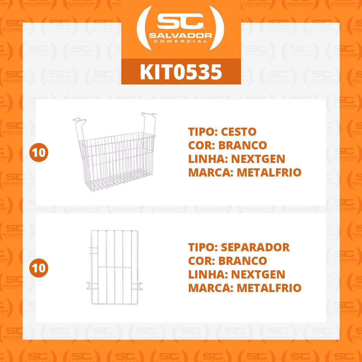 Kit - 10 Cestos Organizador Nextgen Para Nf e Hf Metalfrio + 10 Separadores