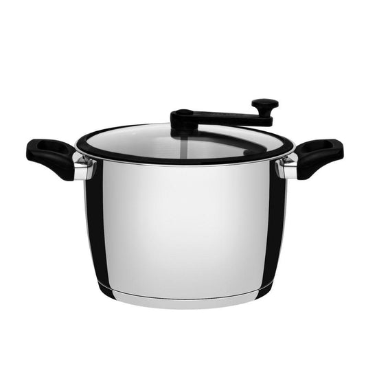 Pipoqueira Allegra Aço Inox Fundo Triplo e Tampa de Vidro 22cm 5,6l - Tramontina 62658220