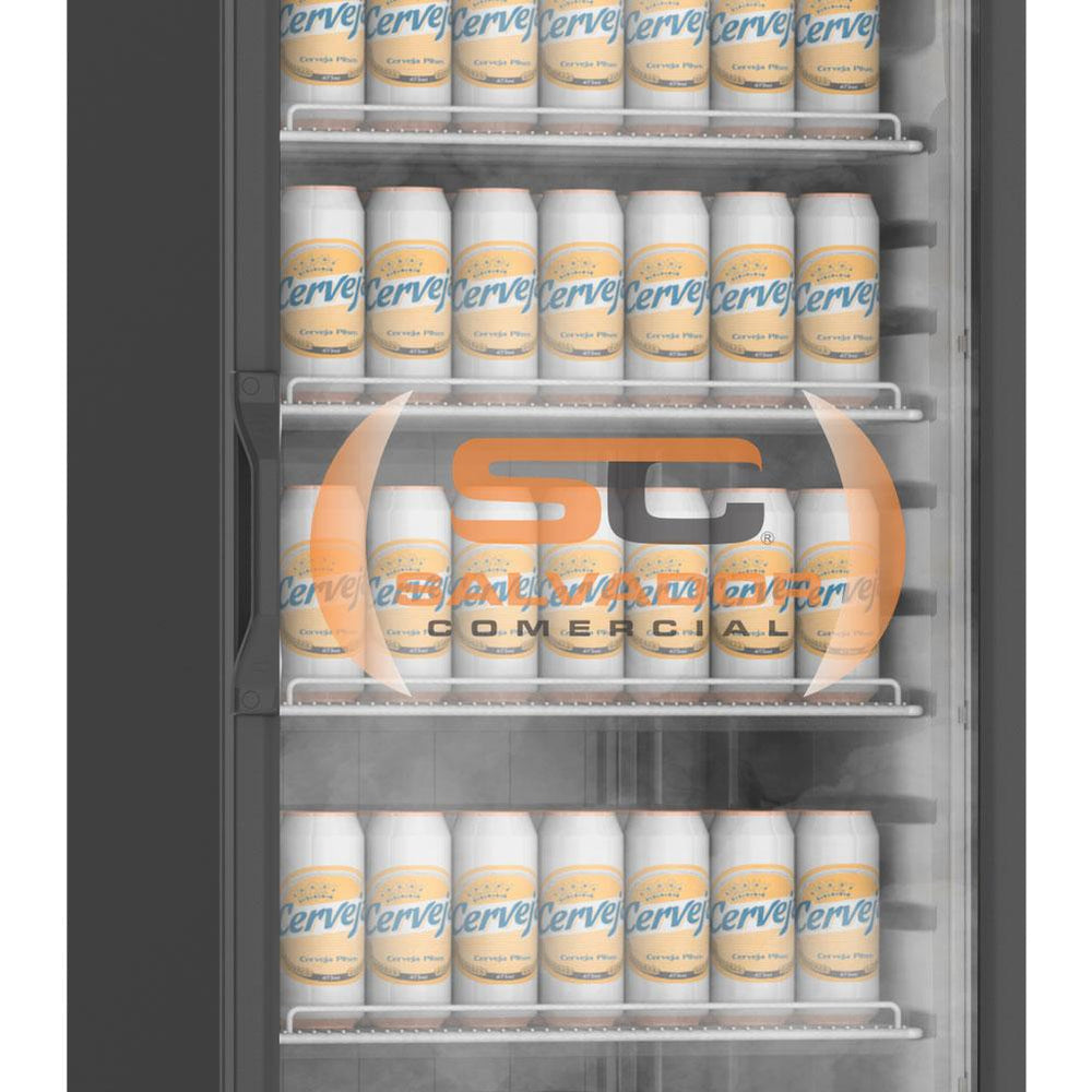 Cervejeira Visa Cooler Preta 400L Porta De Vidro -5,5°C a +4ºC VCCE400PV 220V - Refrimate