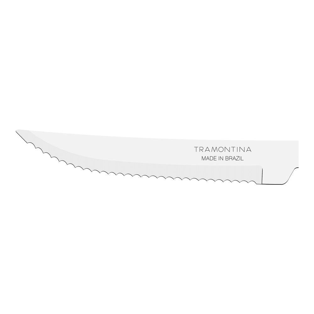 Kit 12 Facas para Churrasco Leme Com Lâmina em Aço Inox Cabo Preto FPBAG - Tramontina