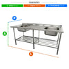 Bancada Mesa 200x70 Inox 430 Com 2 Cubas 50x40x25 Com Grade Inferior - Imeca 6816