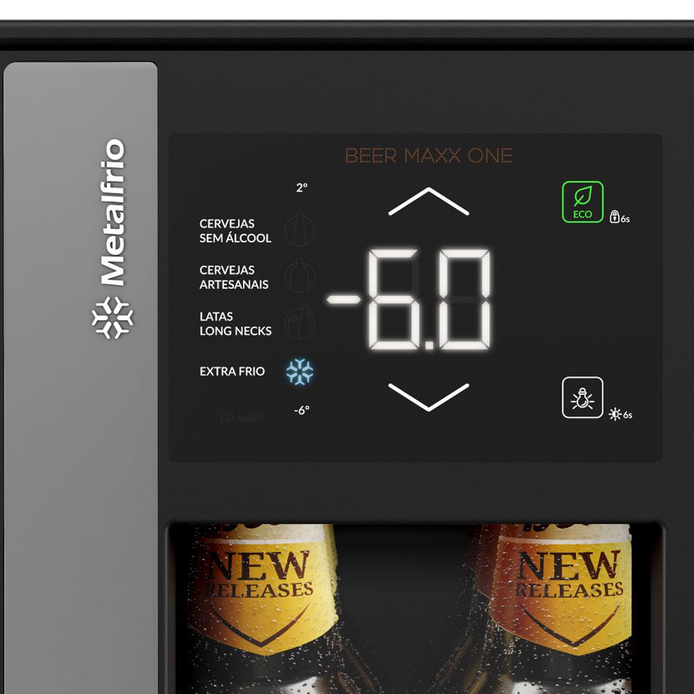 Cervejeira Beer Maxx One Inverter 98/114L Porta Preto Onix Digital +2 a -6ºc VN12TPP 220V - Metalfrio