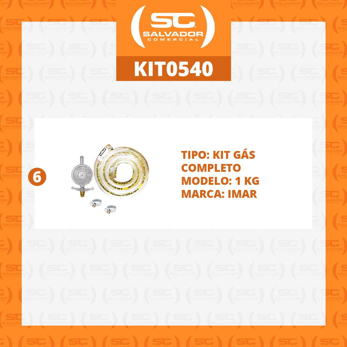 6 Kit Gás Bp 1kg Completo (válvula, Mangueira 1,25m e 2 Abraçadeiras) - Imar