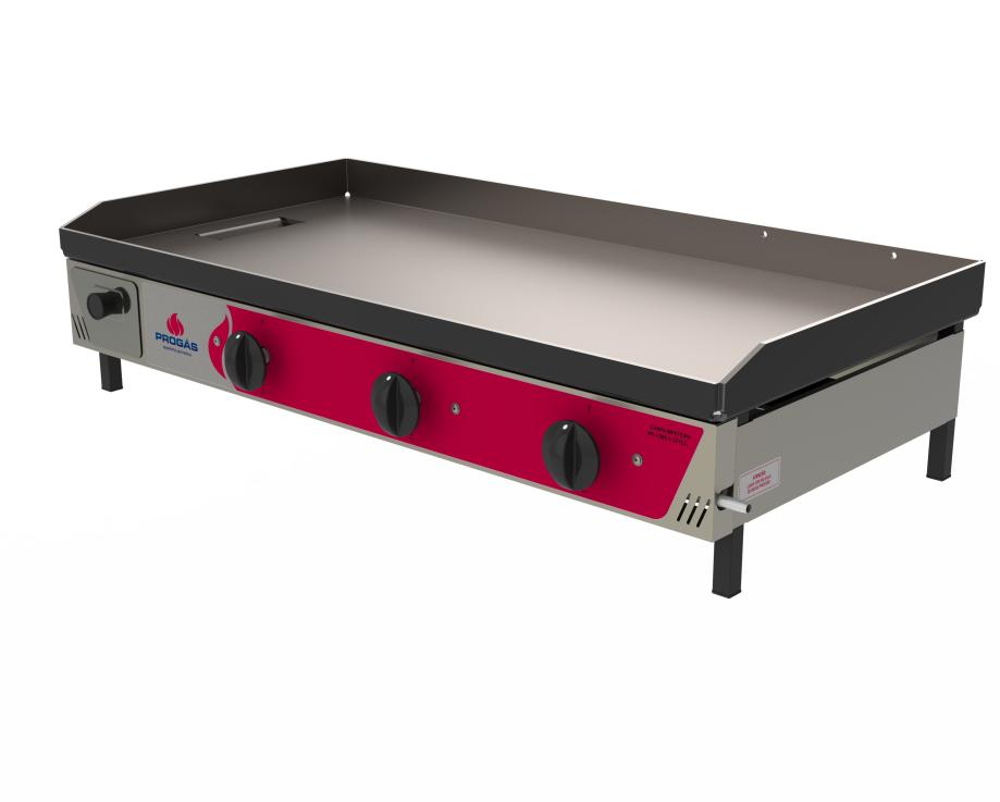 Kit - Chapa Lanche Bifeteira a Gás Profissional Inox PR-1000G + Kit Gás - Progás