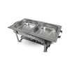 Rechaud Retangular Duas Cubas Gn em Aço Inox PR-111 - Progás