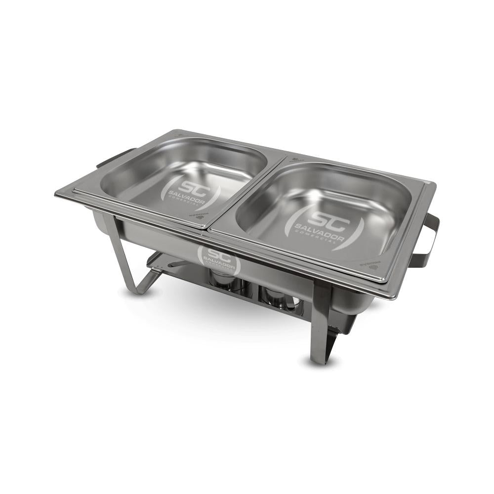 Rechaud Retangular Duas Cubas Gn em Aço Inox PR-111 - Progás