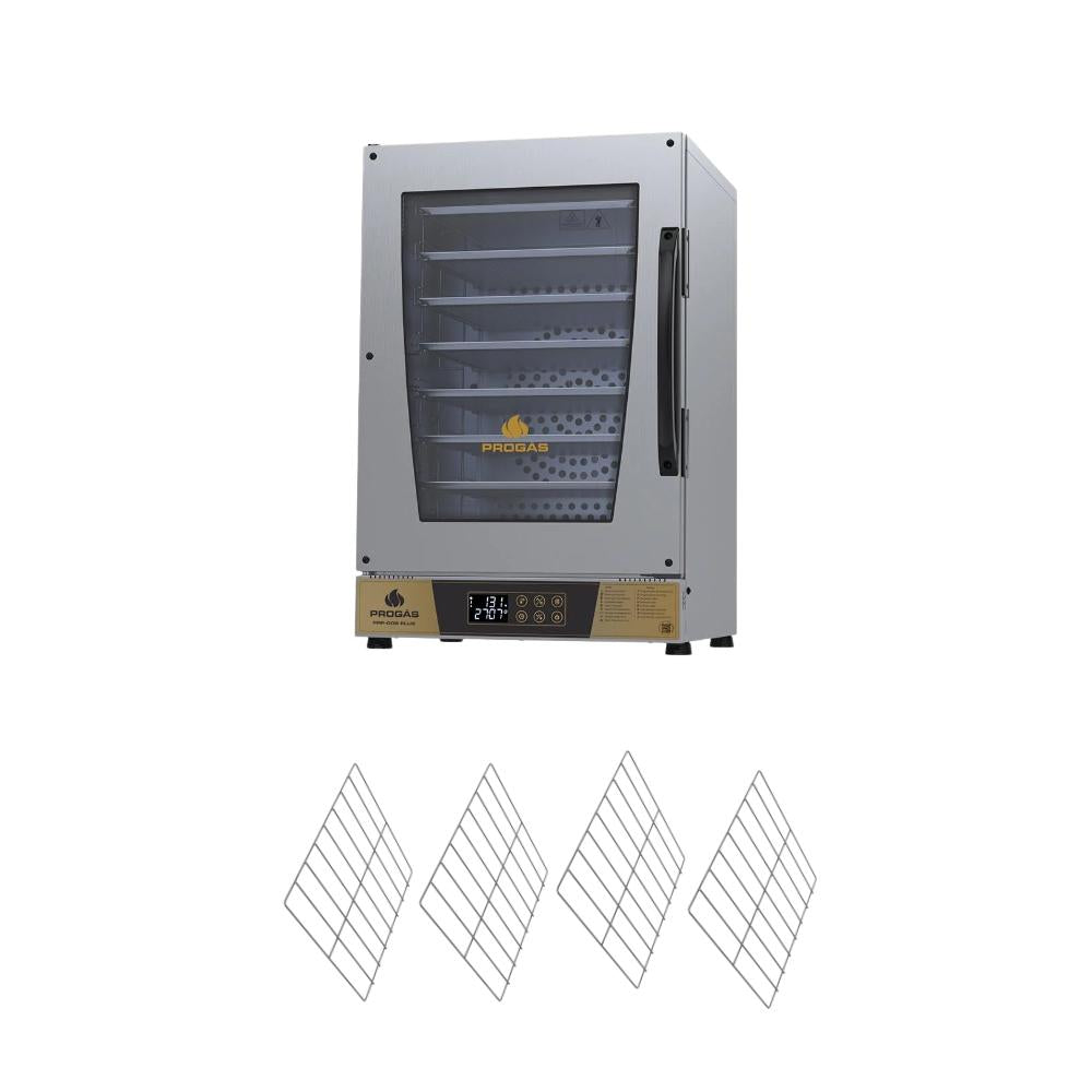 Kit Forno Turbo Elétrico Profissional Digital Prp-008 Plus 220v Dourado + 4 Grades - Progás