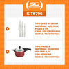 Kit - Faqueiro Premium 3 Peças + Panela de Pressão 4,5 Vancouver Vermelho - Tramontina