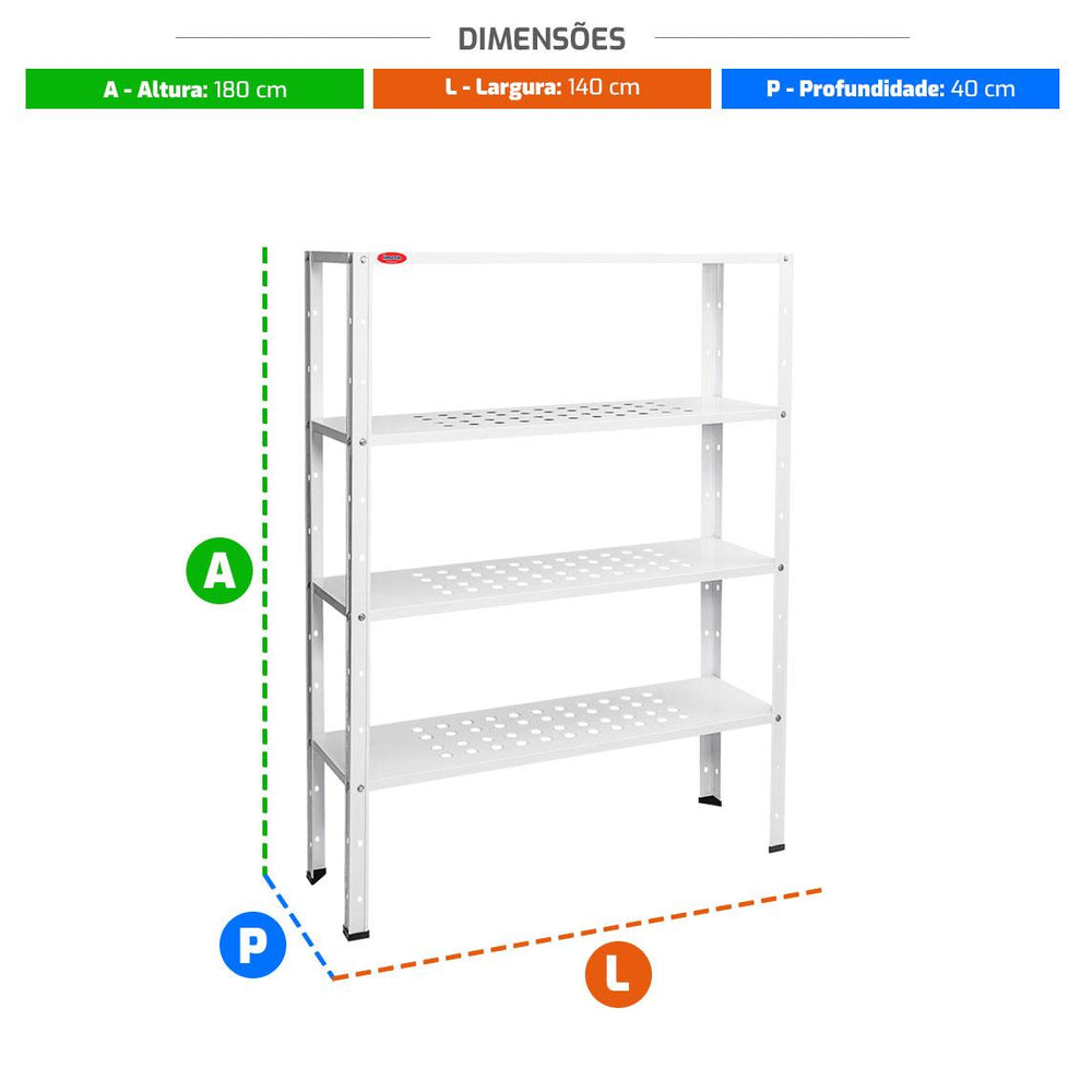 Dispositivo Epóxi Câmara Fria Armário Aberto 4 Bandejas Perfuradas 180x140x40 - Imeca 6071