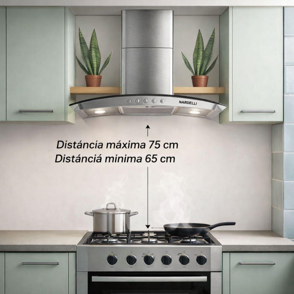 Coifa e Depurador Parede em Inox e Vidro Curvo 90cm Duto Slim CVC90 Slim 220V - Nardelli 50011030-2