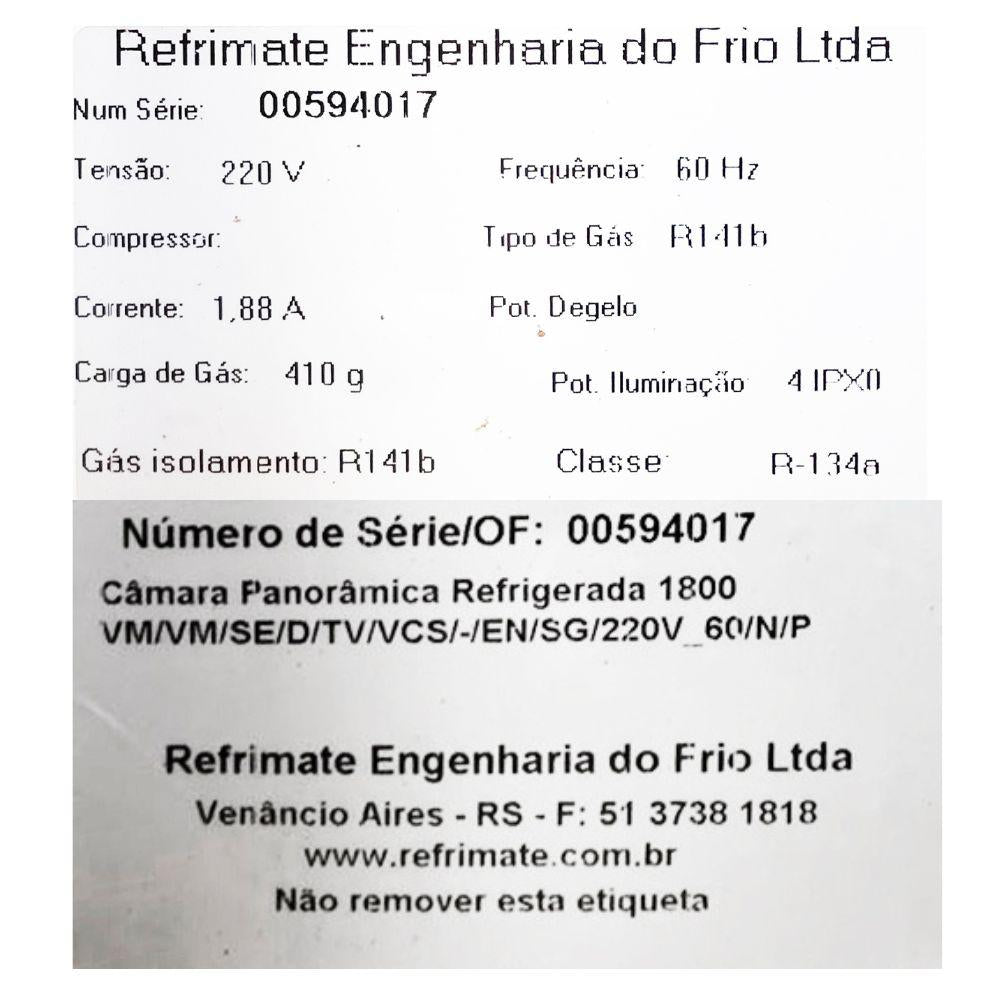 SEMINOVO - Vitrine Panorâmica Refrigerada Serpentina 1,80m, Vprs 1800 220V - Refrimate