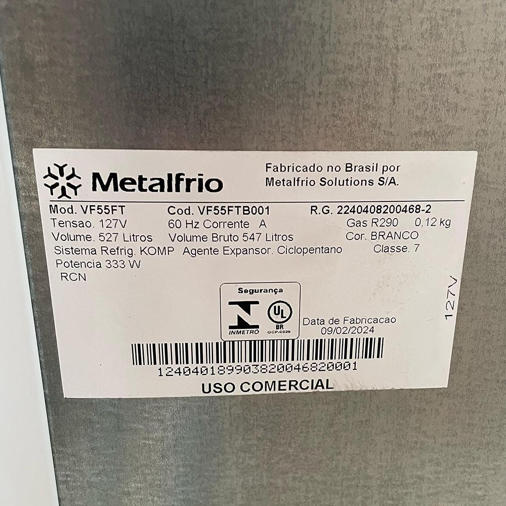 Semi - Freezer Conservador Vertical Tripla Ação Porta Com Visor 512 Litros Vf55ft 127v - Metalfrio