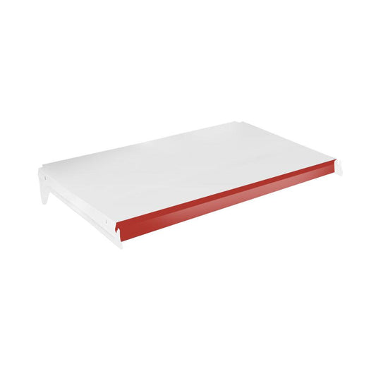 Bandeja Prateleira 40x73 Ponta Para Gôndolas New Plus Com Porta Etiquetas Vermelho - SA Gôndolas