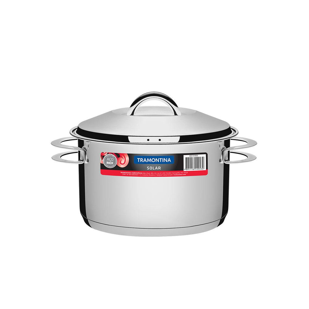 Caçarola Em Aço Inox Fundo Triplo Linha Solar 6,1 Litros Pit 2 - Tramontina