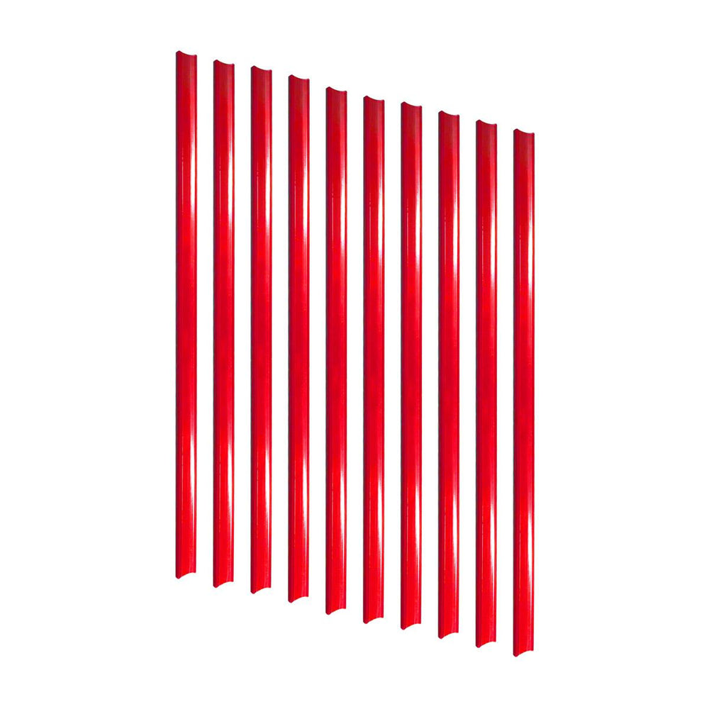 Kit 10 Porta Etiquetas Simples 90cm Vermelho Com Acrílico New Plus - SA Gôndolas