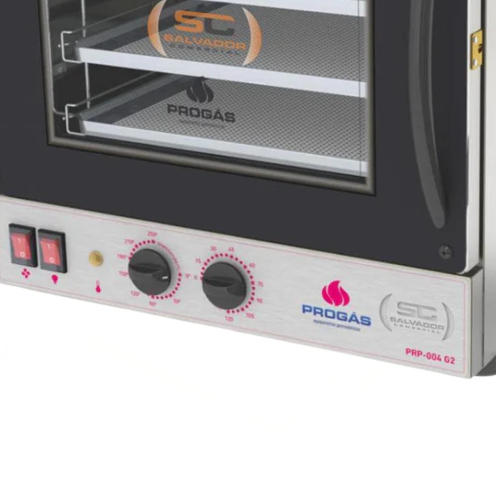 Kit Forno Turbo Elétrico Profissional Analogico Prp-004 g2 220v Preto + 8 Grades - Progás