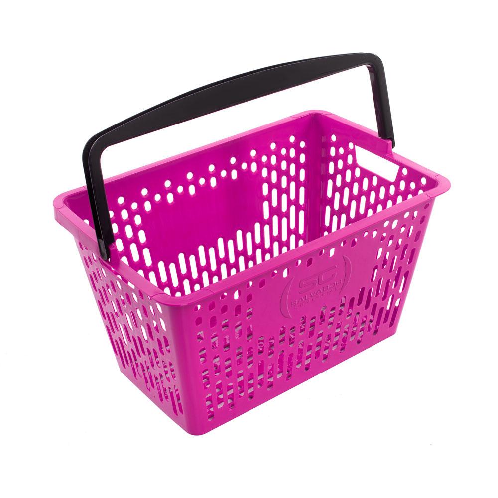 Carrinho de Compras Preto Com Cestos D-500 12kg Removíveis Rosa - Dellaplast