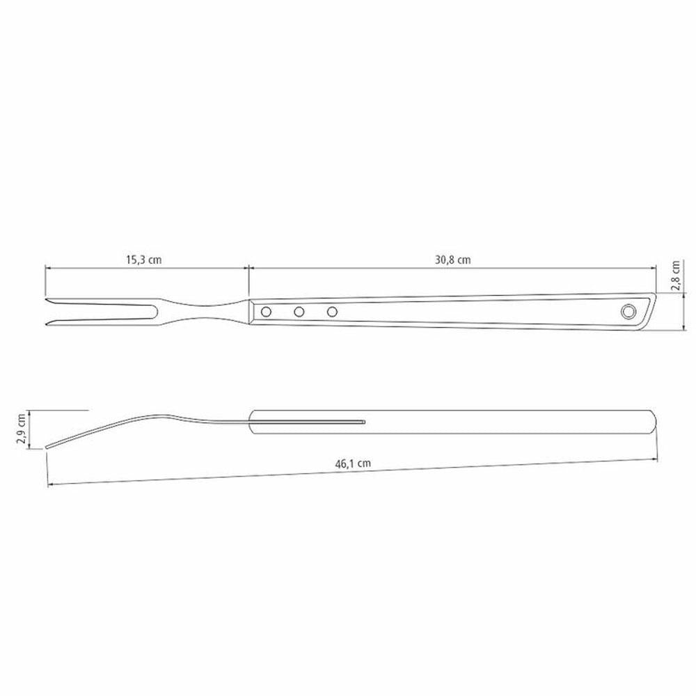 Garfo Trinchante Churrasco com Lâmina em Aço Inox e Cabo de Madeira 46 cm - Tramontina
