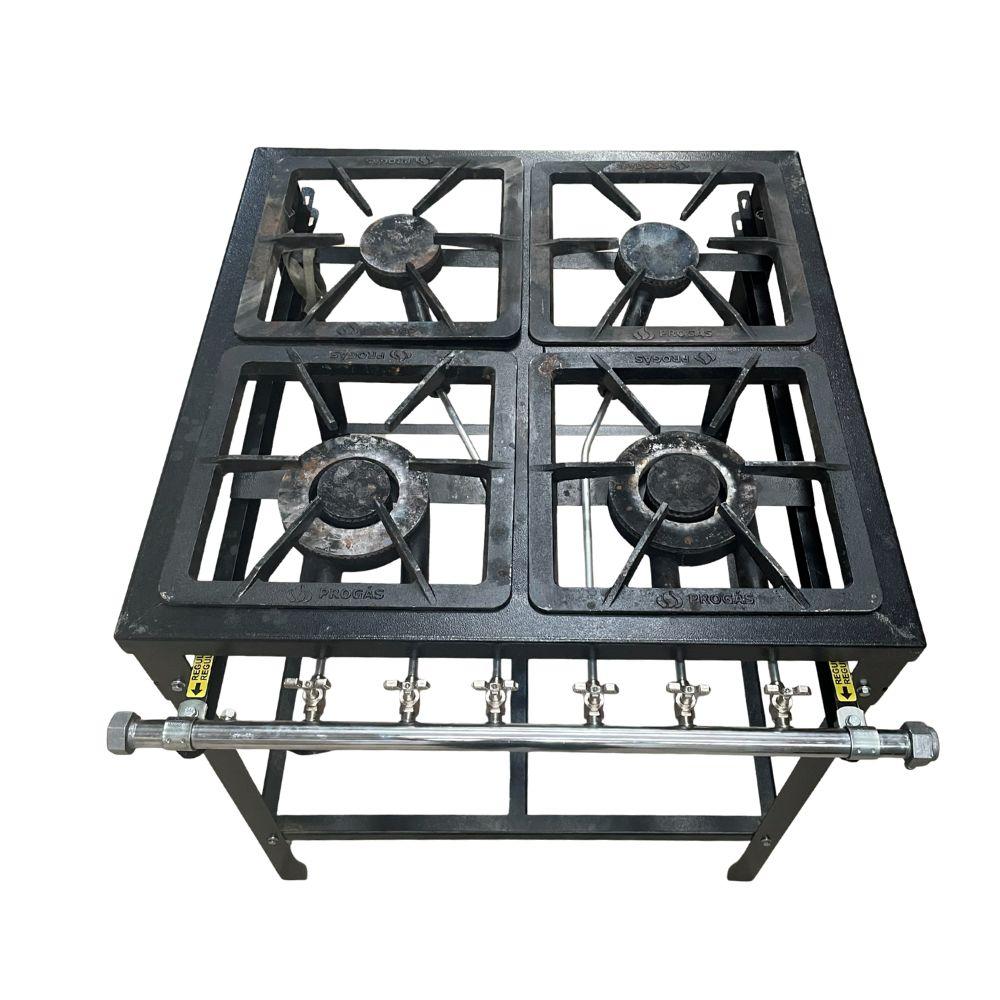 SEMINOVO - Fogão 4 Bocas 2 Duplas e 2 Simples Queimadores Ferro Fundido Baixa Pressão PMSD-42 G2 - Progás