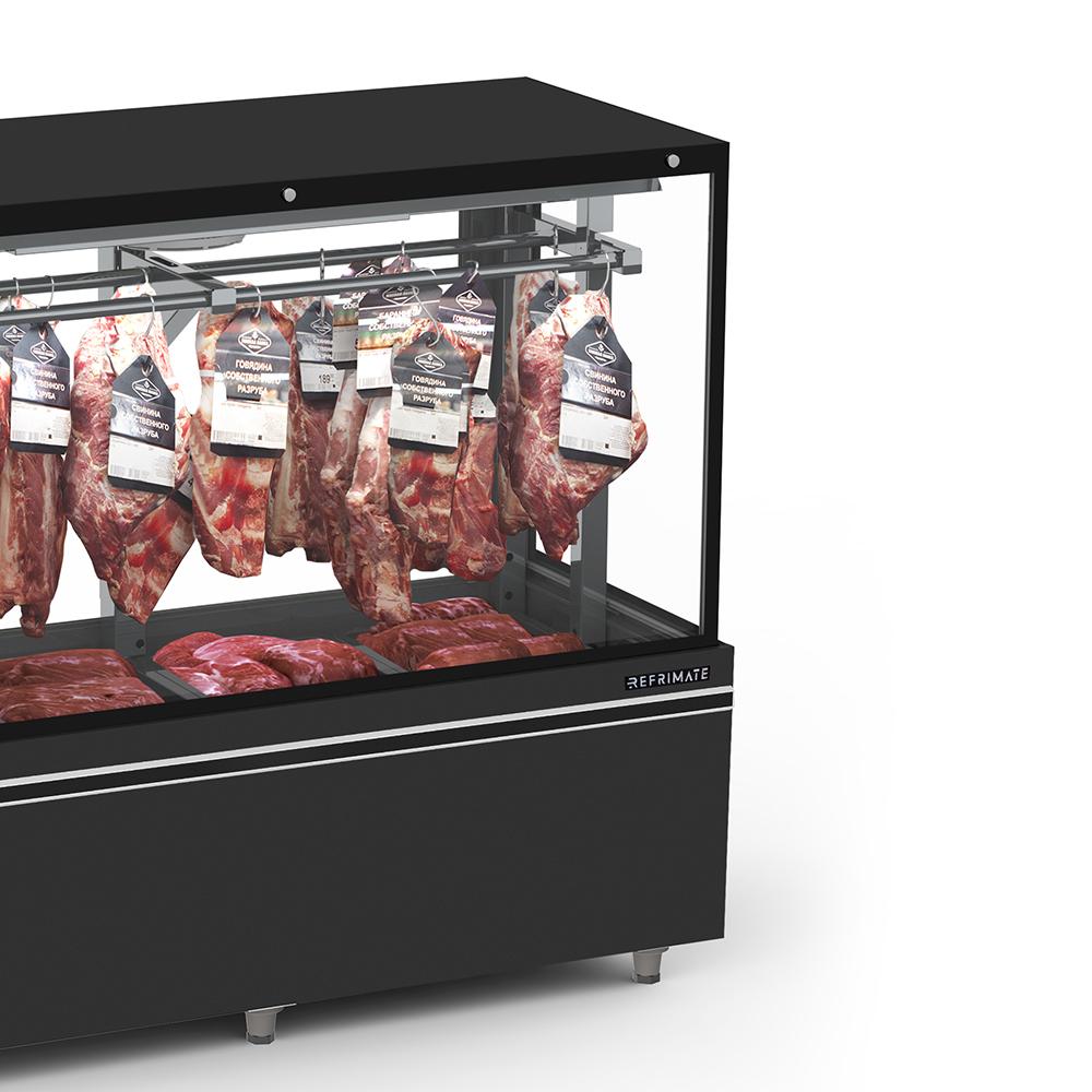 Expositor De Açougue Profissional Vanguard Gancheira Dupla Ar Forçado 1,5m EAVTG1500AF 220V - Refrimate