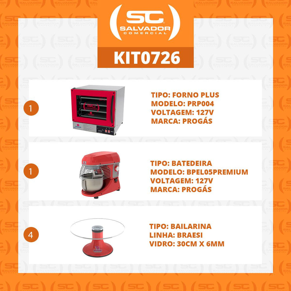 Kit Batedeira BPEL05 Premium + Forno PRP-004 Plus + Bailarina - 127V - Braesi