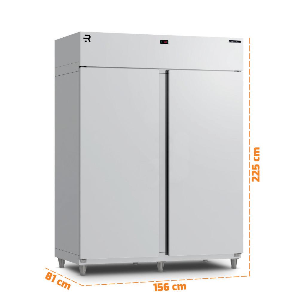 Mini Câmara Profissional Com Prateleira Resfriada 2 Portas 0°C a 7°C Ar Forçado 1900L Inox MCVR1900I 220V - Refrimate