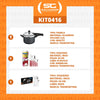 Kit - Panela de Pressão 4,5 Grafite + 1 Faqueiro Vermelho 30pç + 1 Faqueiro Inox 24pç - Tramontina