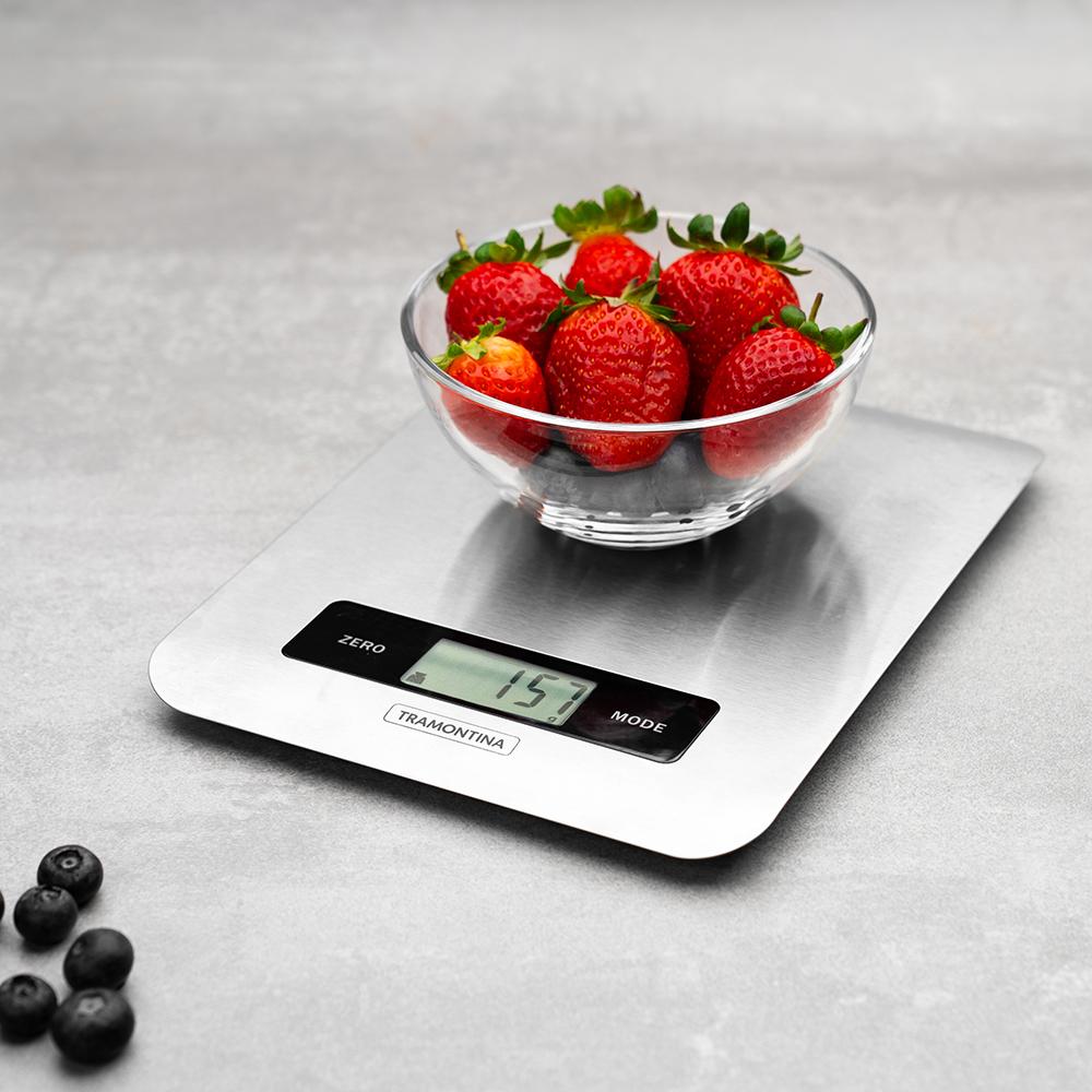 Balança Digital Aço Inox Cozinha Função Tara e Medição de Líquidos Adatto 5kg - Tramontina 61101020