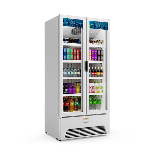 Refrigerador Expositor Vertical Bebidas Duas Portas Vidro 691/752L VB70AL Branca 220V - Metalfrio