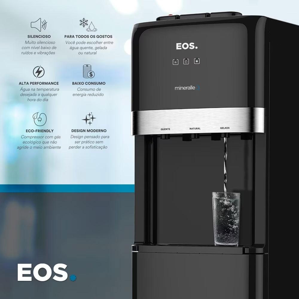 Bebedouro Coluna Água Galão Embaixo Mineralle Compressor Preto EBC02CP 127V - EOS