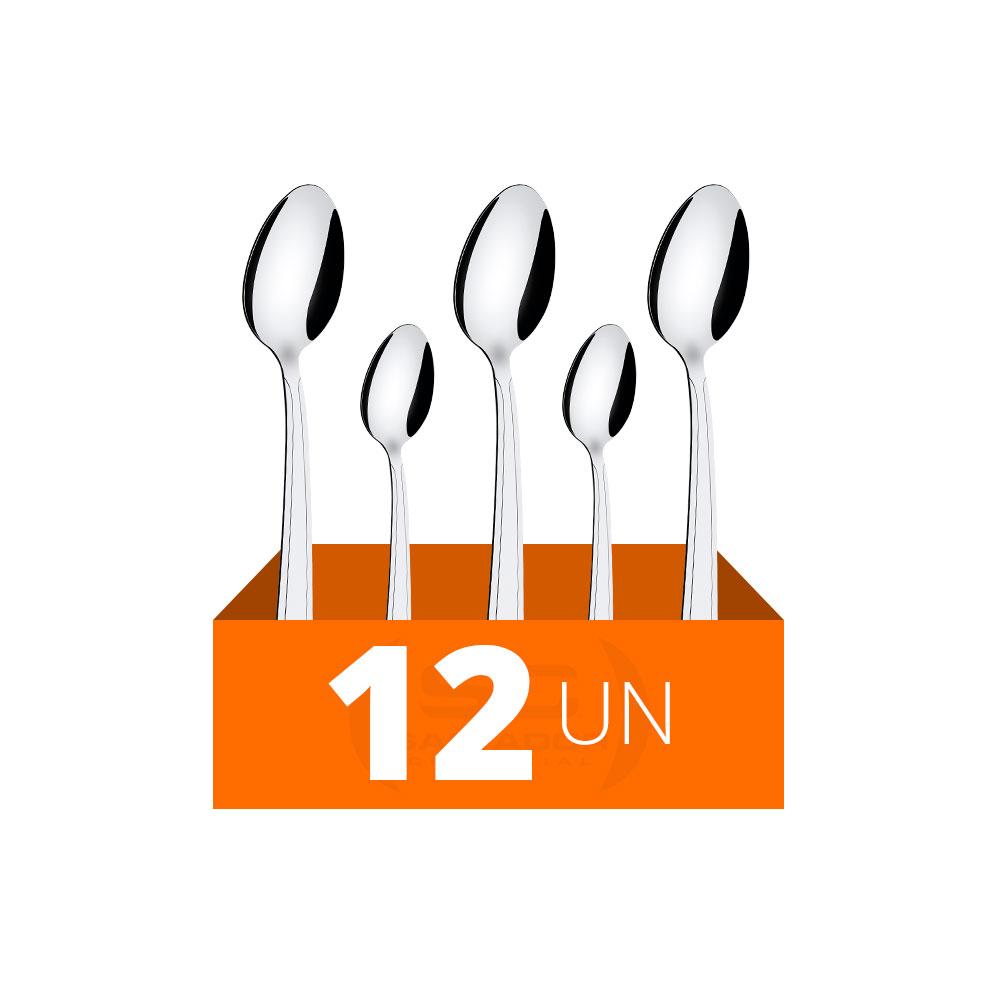 Conjunto Chá e Sobremesa Búzios 12 Peças Totalmente Em Aço Inox Ibag - Tramontina