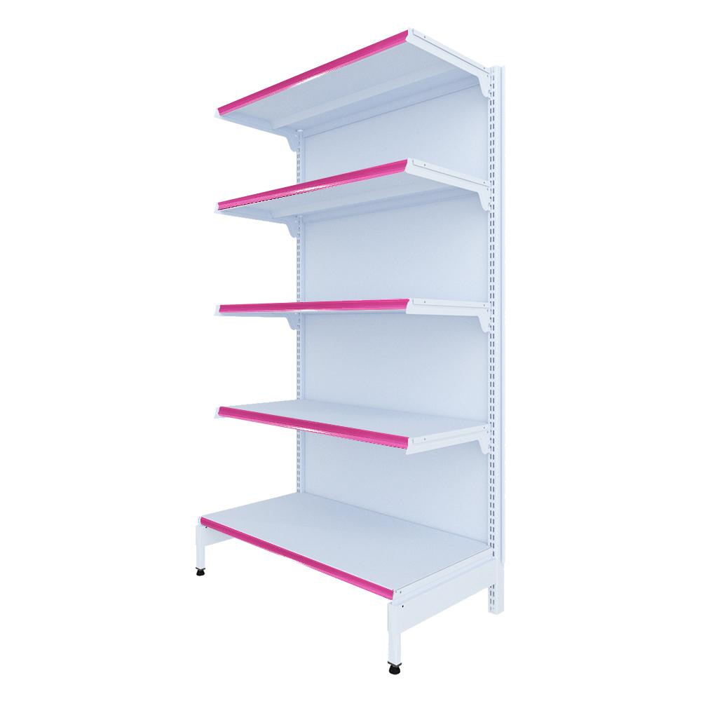 Gôndola Prateleira New Plus 1,70 Parede Inicial GPI - Sa Gôndolas Porta Etiquetas Rosa