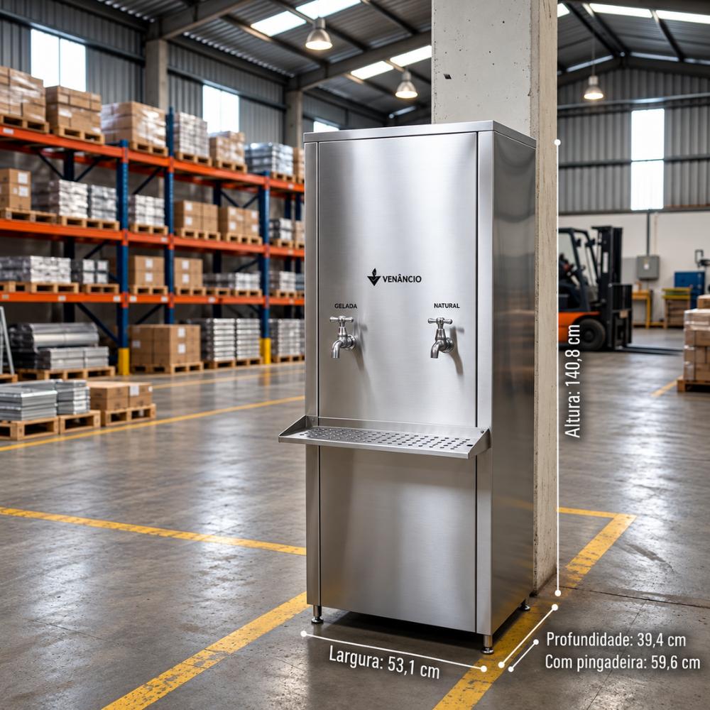 Bebedouro Recipiente Industrial Refrigerado Água Gelada 100 Lts RB10 2 TG Venâncio
