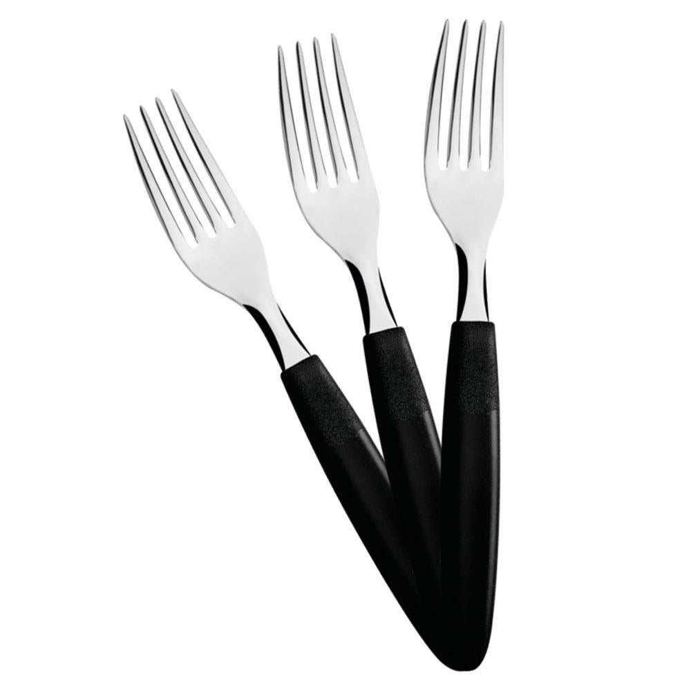KIT - 36 Garfos de Mesa Ipanema Lâmina em Aço Inox Cabo Preto GPTOP - Tramontina