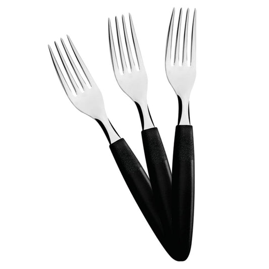 KIT - 36 Garfos de Mesa Ipanema Lâmina em Aço Inox Cabo Preto GPTOP - Tramontina