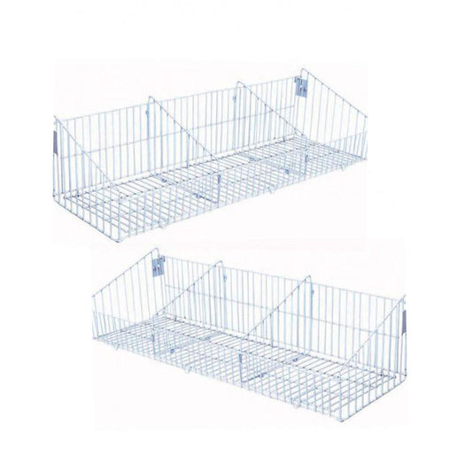 KIT - 2 Cestos com divisórias 91x30 Branco New Plus - Sa Gôndolas