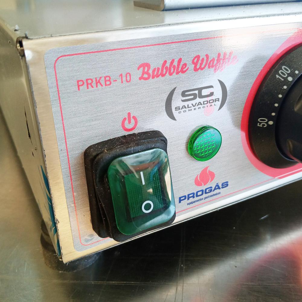 Máquina De Crepe Elétrica Chapa Prensa Molde de Bubble Waffle Profissional PRKB-10 - Progás