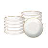 Conjunto de 12 Pratos Fundo Rústico Marrom em Porcelana Decorada 22 cm - Tramontina 96980011