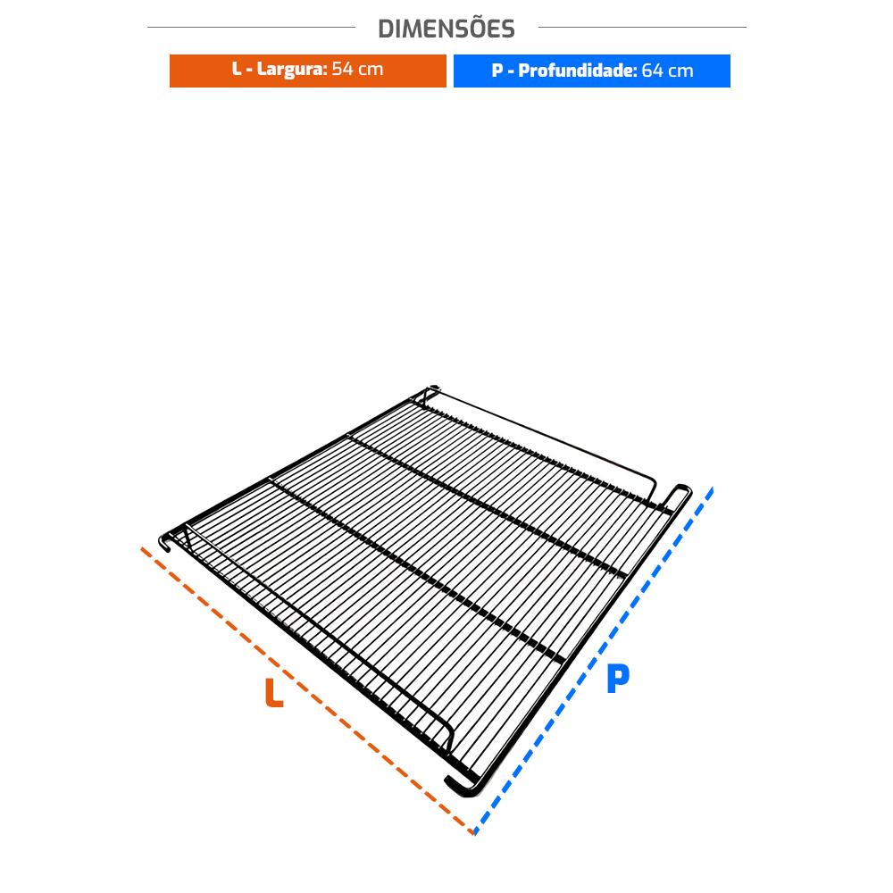 Conjunto 2 Grades Prateleiras Para Freezer Conservador Vf55 Preta 64 x 54 - Metalfrio