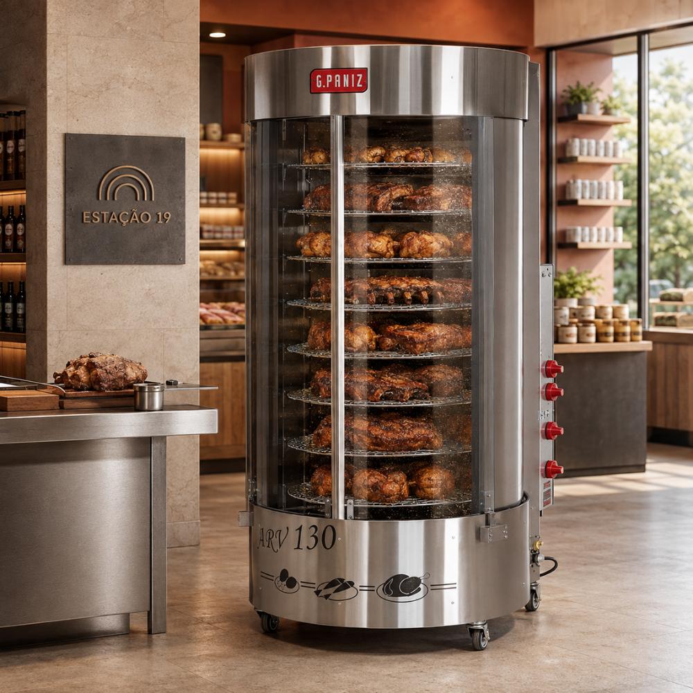 Assador Rotativo de Frango a Gás Vertical ARV130 SQC Bivolt  - Gpaniz 38166