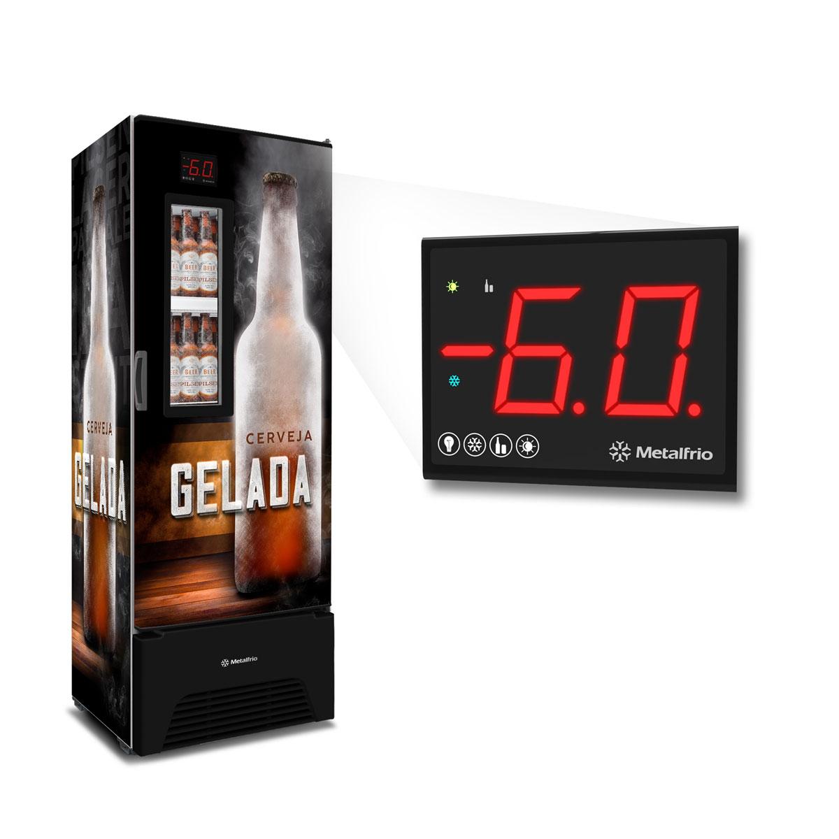 Visa Cooler 127v Cervejeira Porta Com Visor 508/574 Litros Adesivada Gelada VN50AF Optima - Metalfrio