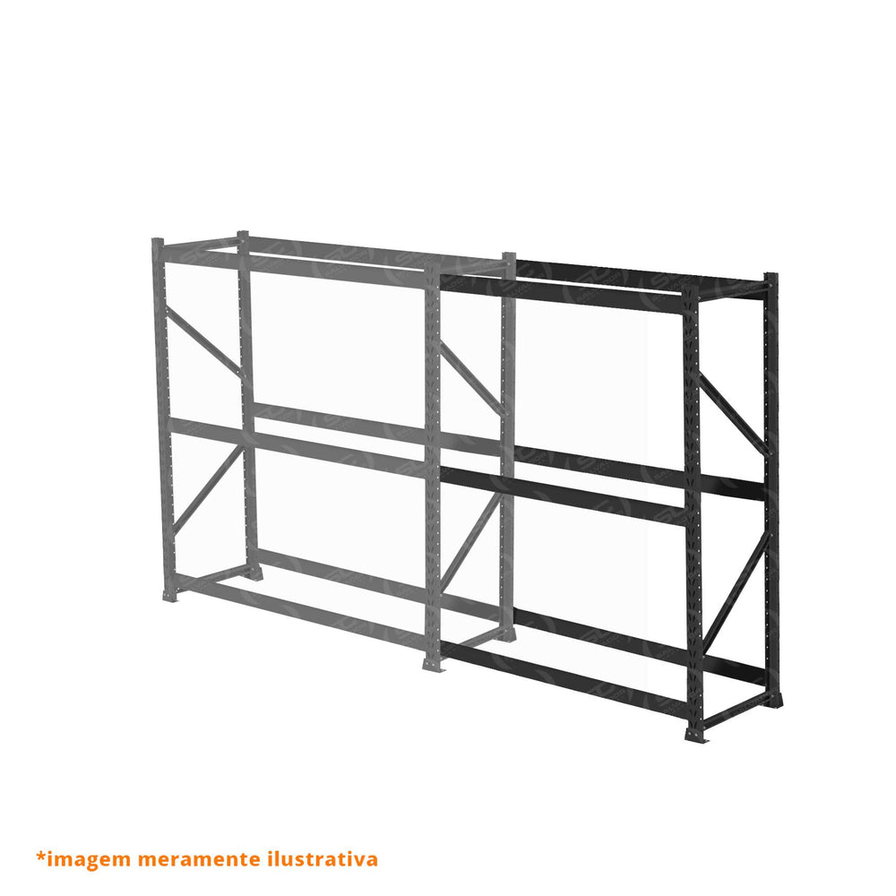 MPP - Mini Porta Pallet Slim Continuação 1,80x0,60x2m Sem Plano Continuação - Sa Gôndolas