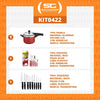 Kit - Panela de Pressão 4,5 Vermelha + 1 Faqueiro Vermelho 30pç + 1 Conjunto Facas 9pç - Tramontina