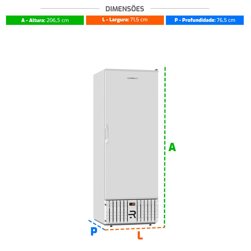 Freezer Vertical Branco 570 Litros Porta Sólida Ar Forçado -18°C a 5ºC VCCO570PSAFB 220V - Refrimate